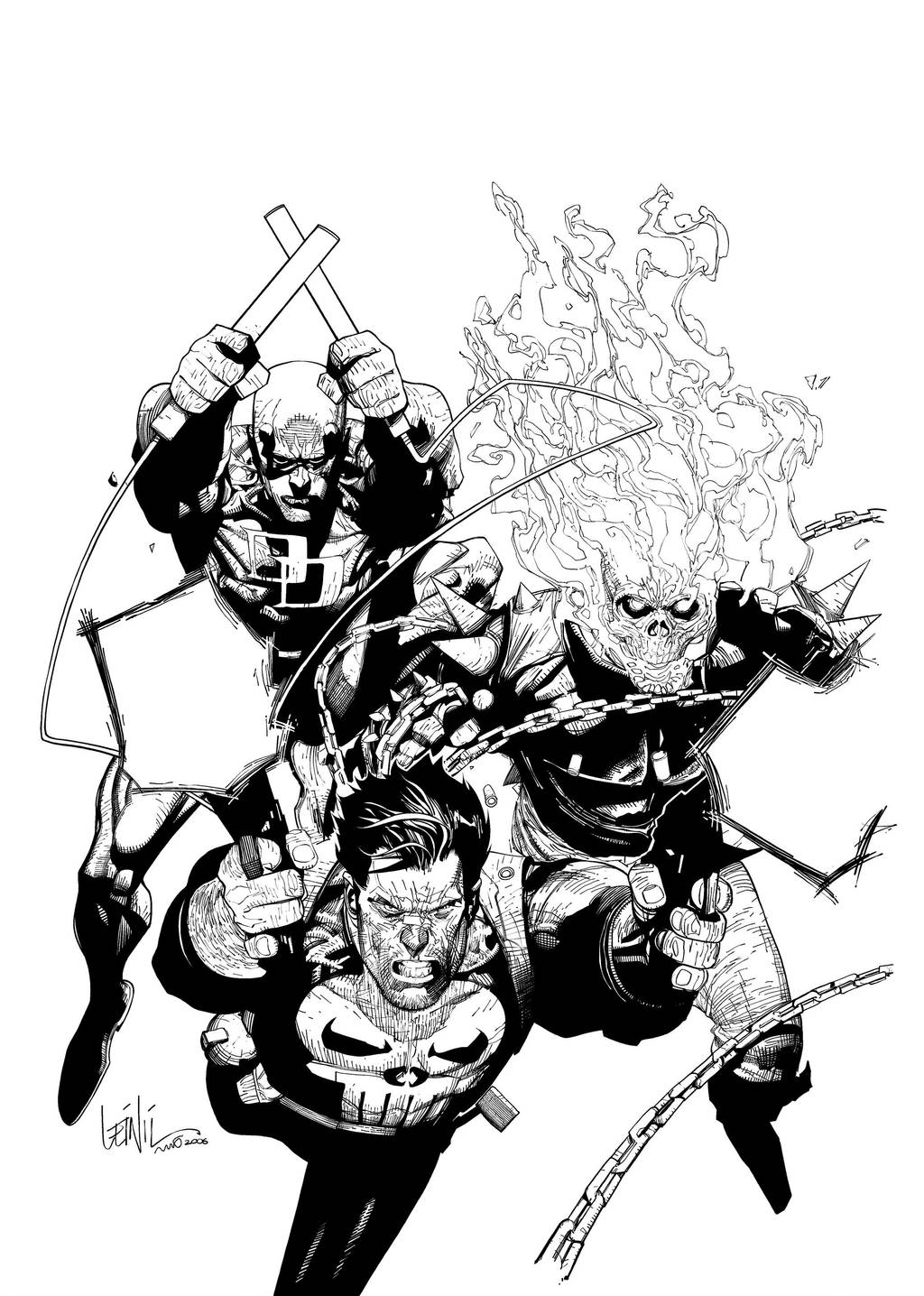 Leinil Comicbox cover inked by BerolEagle