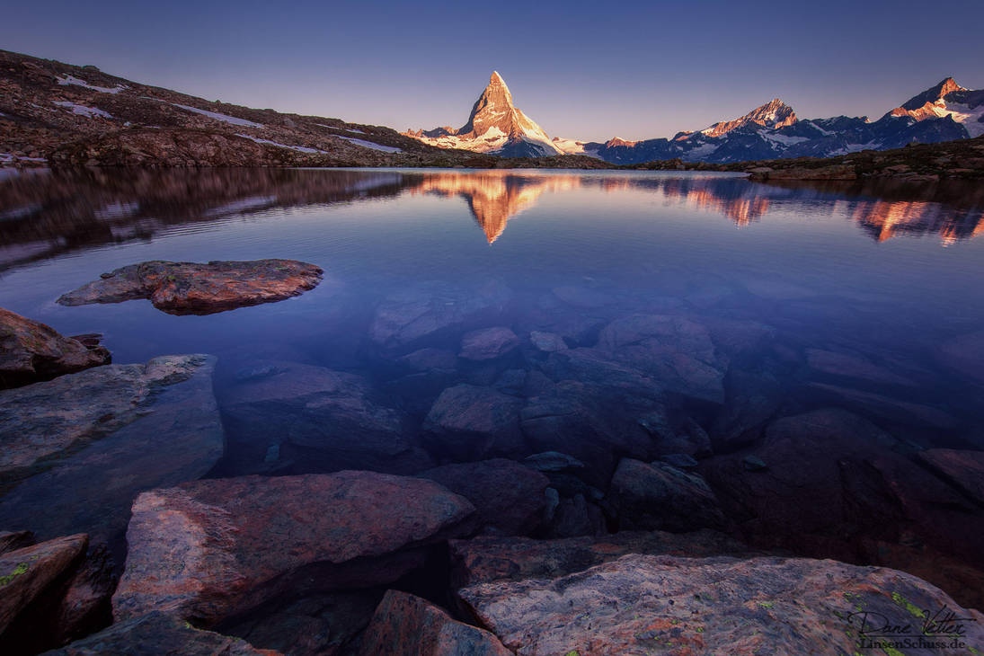 The Matterhorn in the lake by LinsenSchuss The Matterhorn in the lake by LinsenSchuss