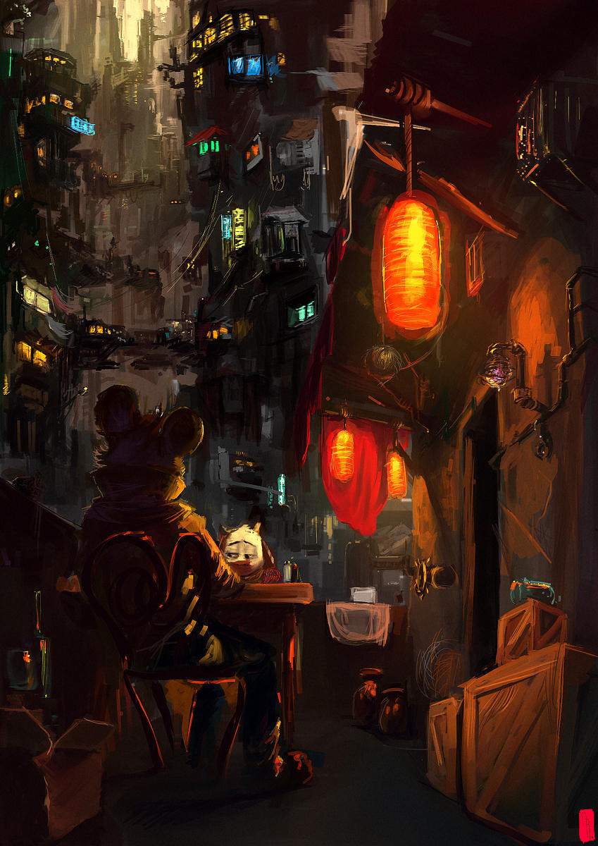 Dinner in the City by GatoDelCielo