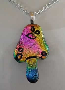 Magic Mushroom Dichroic Glass by HoneyCatJewelry