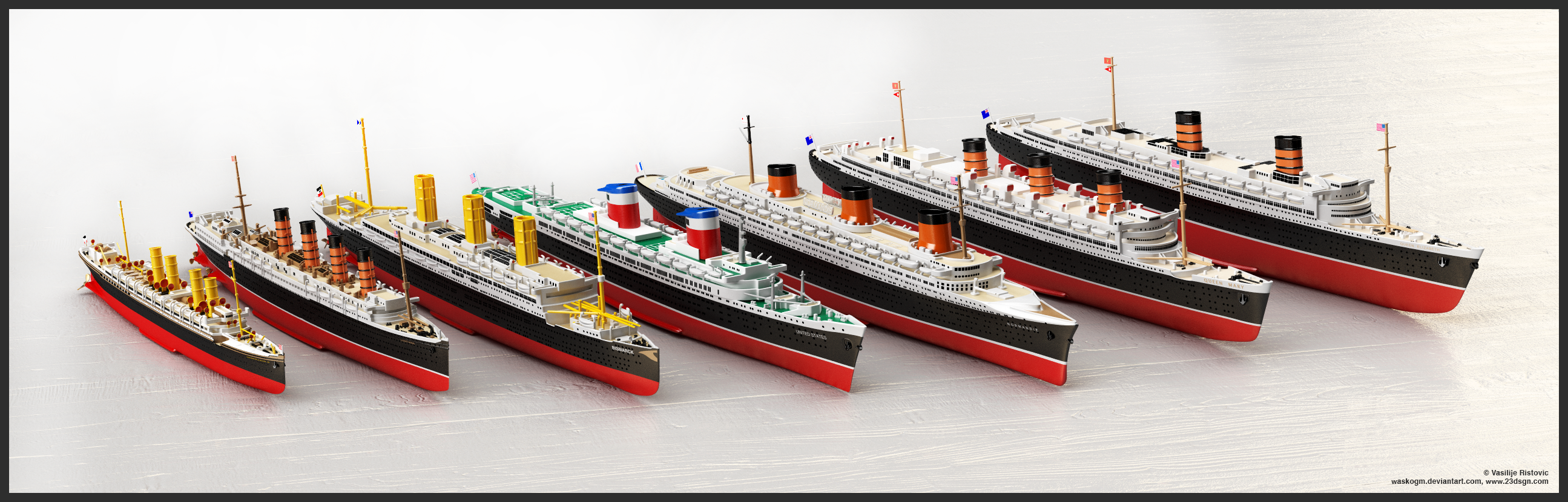 Famous Ocean Liners 3D models of 12501 replicas by WaskoGM on DeviantArt