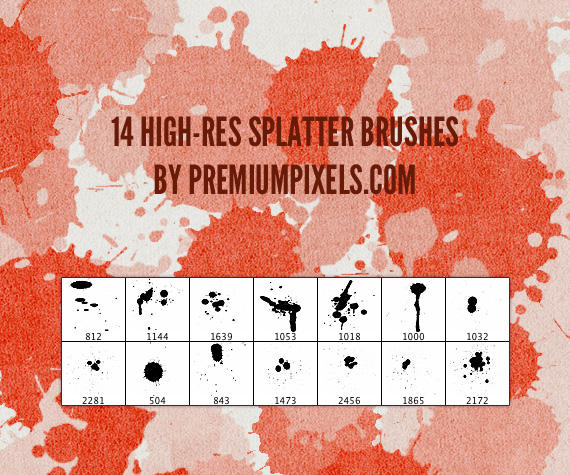 14 High Res Splatter Brushes by ormanclark