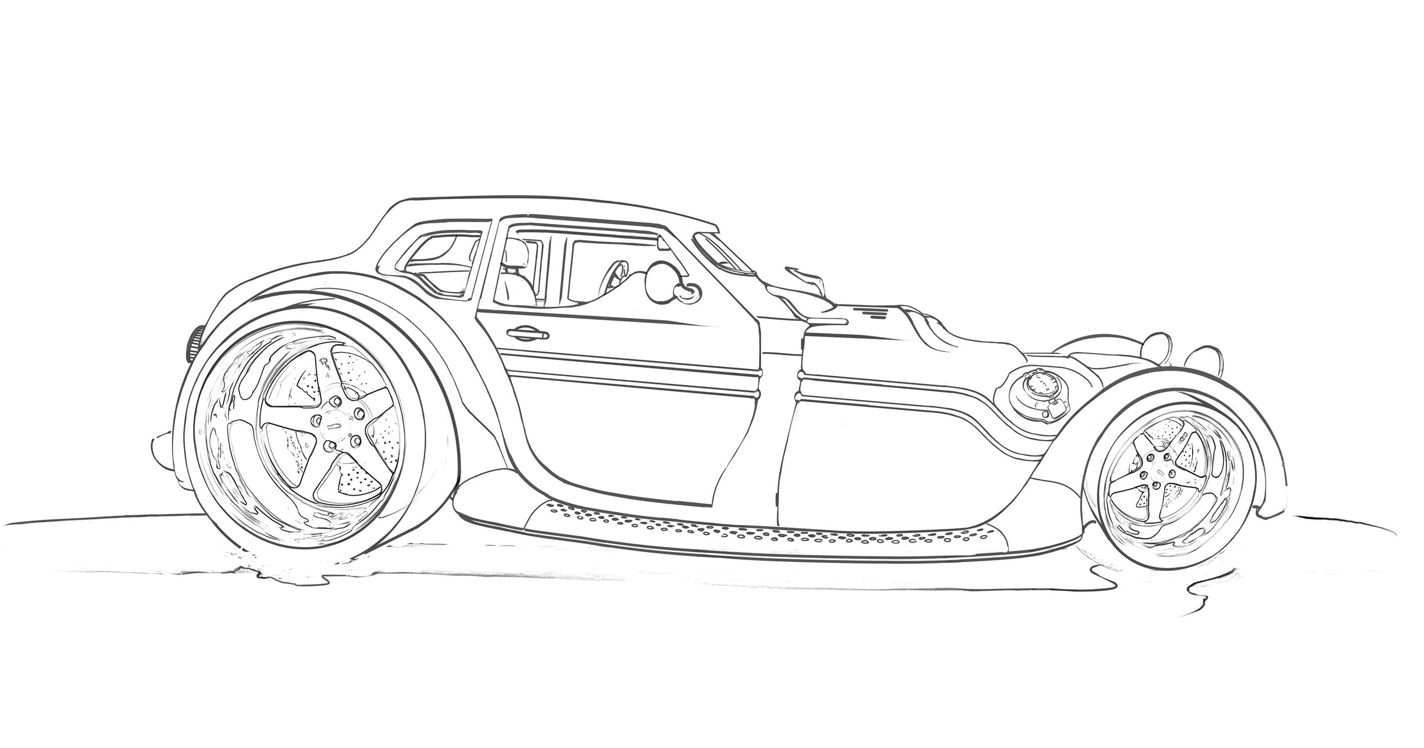 Hot Rod|Line Art by N-Deed