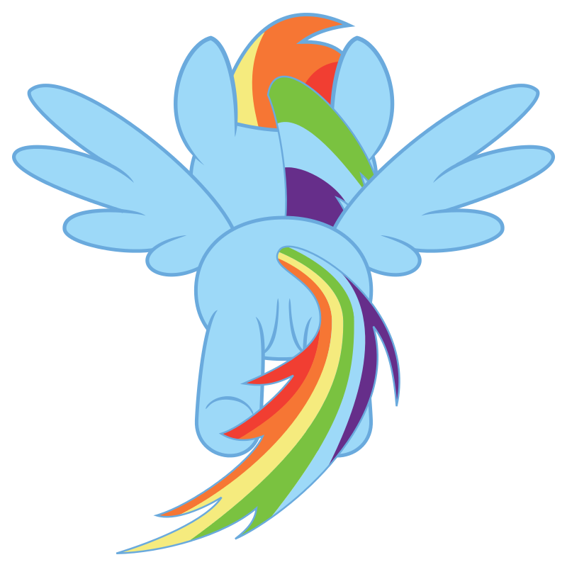 Rainbow Dash flying, rear view by vikingerik78