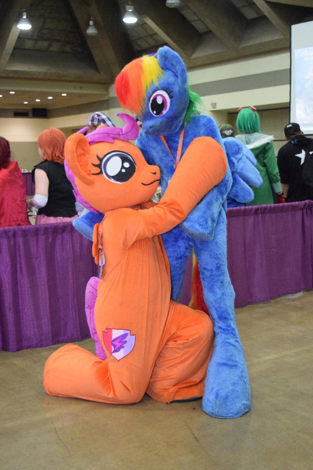 Scootaloo fursuit/cosplay with Rainbow Dash by vikingerik78