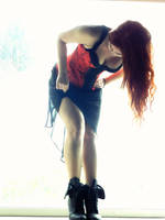 There is a leg under my skirt. by Daenel