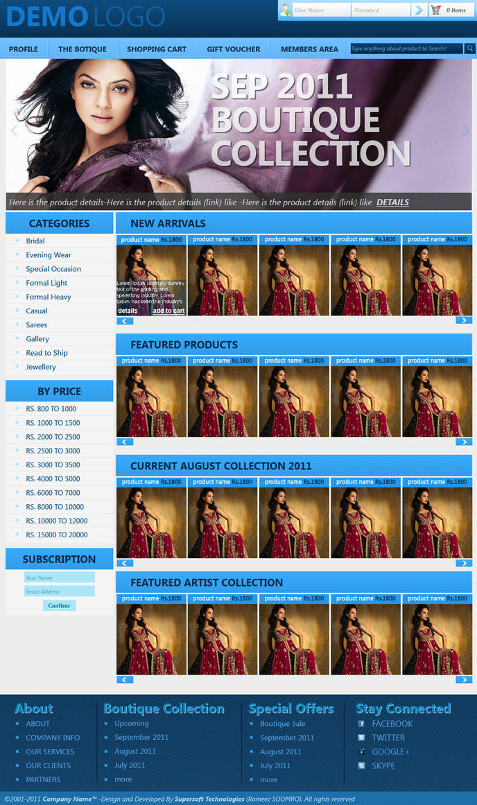 Boutique Web Layout by rameexgfx