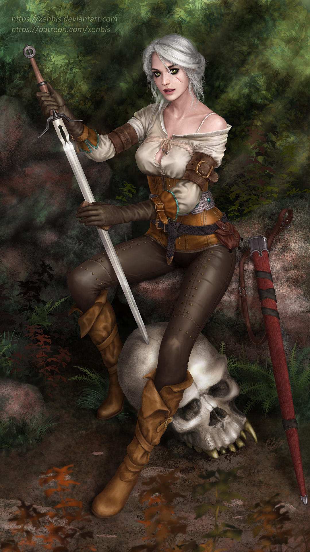 Ciri With Whetstone (available on Gumroad) by xenbis