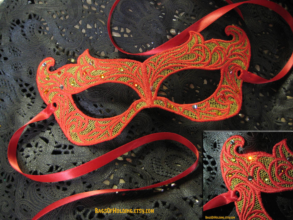 Girl On Fire lace mask by Verdaera