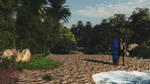 Beach With Path Hubby Goes Surfin' by anne1956