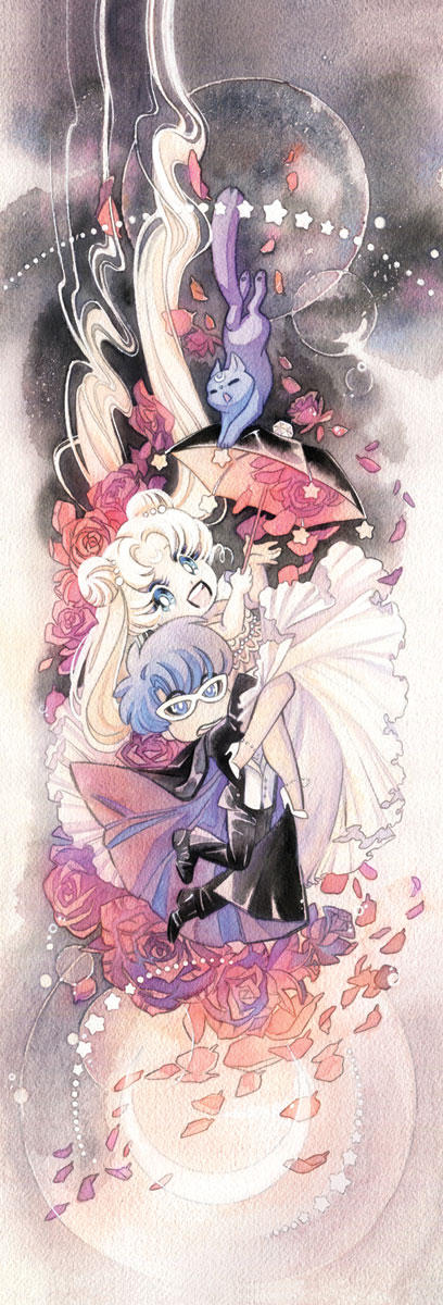 Sailor Moon and Tuxedo Mask Umbrella Wedding by blix-it
