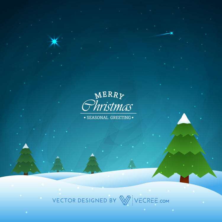Download Night Scene Of Winter Christmas Free Vector by vecree on ...