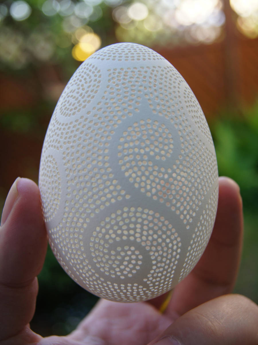 Carved goose eggshell by peregrin71