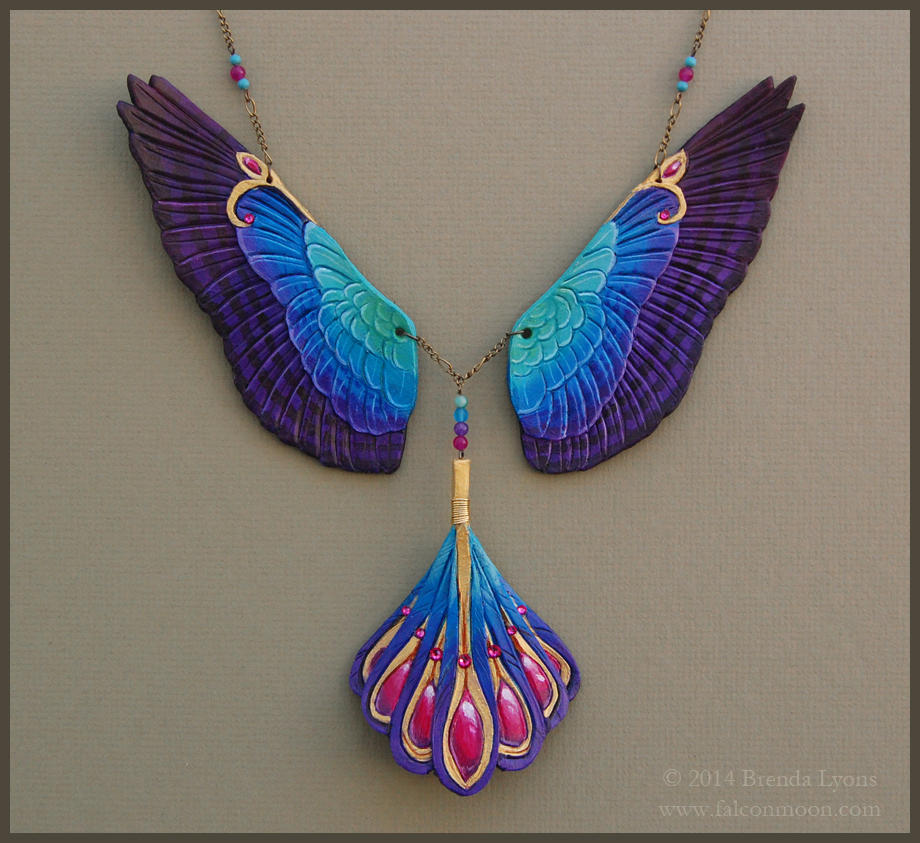 Radiance Falcon Wings - Leather Necklace by windfalcon