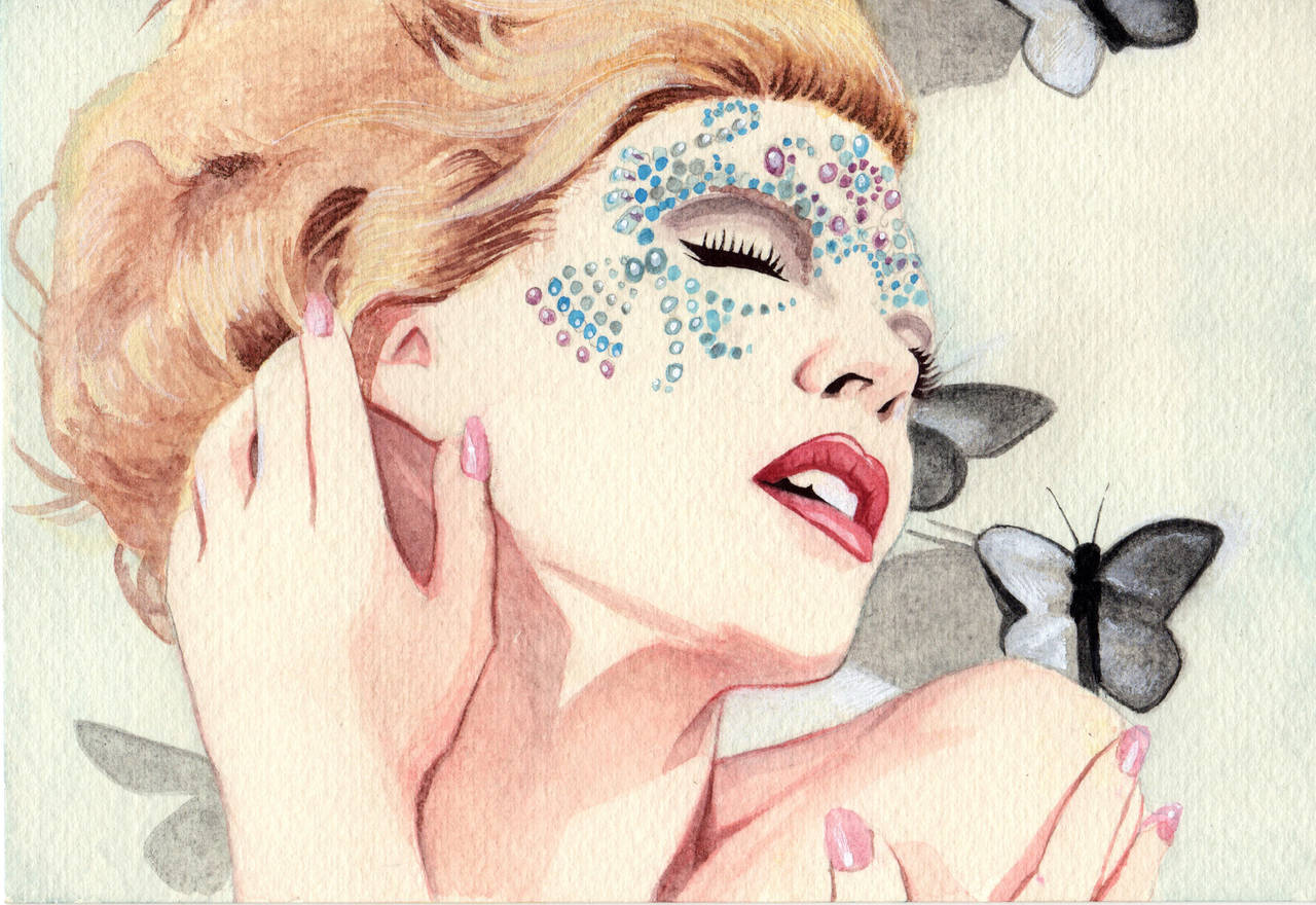 Kylie Minogue Watercolor by RobertDanielRyan