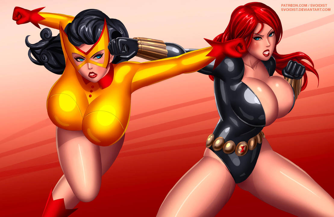 Batwoman vs Blackwidow by svoidist Batwoman vs Blackwidow by svoidist