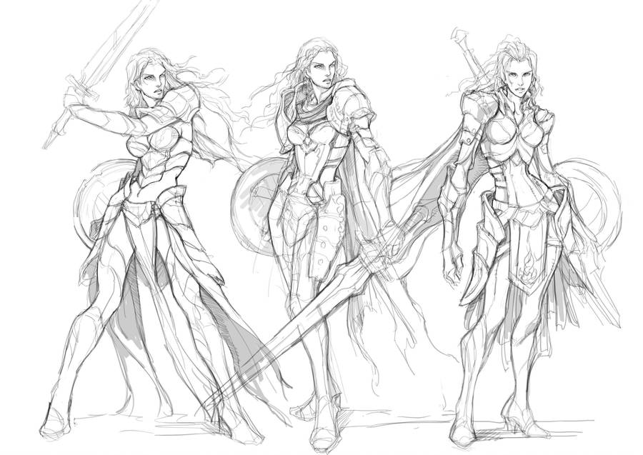 sketching a female body