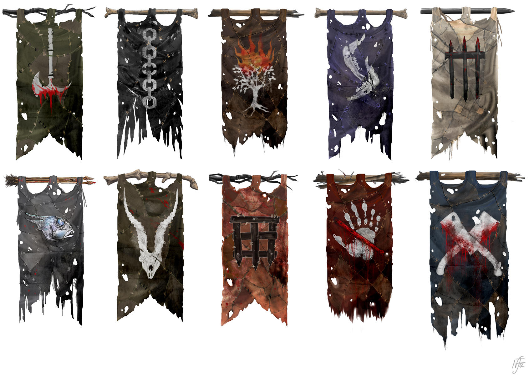 SOI - Orc and Troll Tribe Banners by chermilla