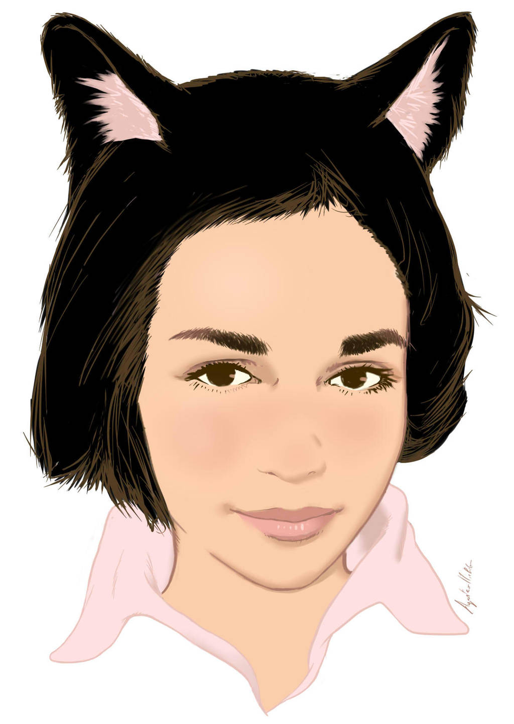 Portrait with cat ears by Torbak