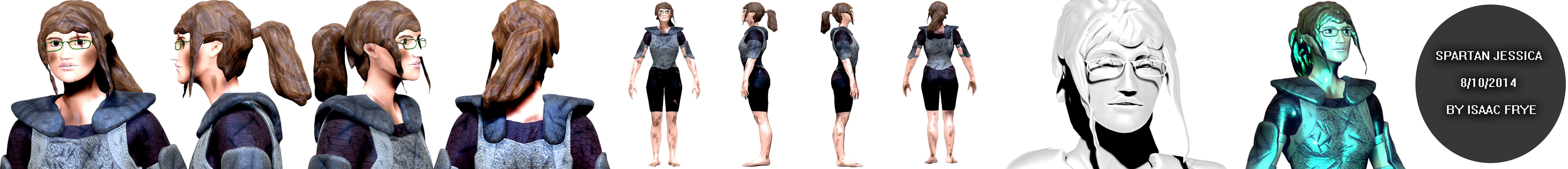 Jessica Spartan - Female Warrior 3D Model Render by HomelessGoomba