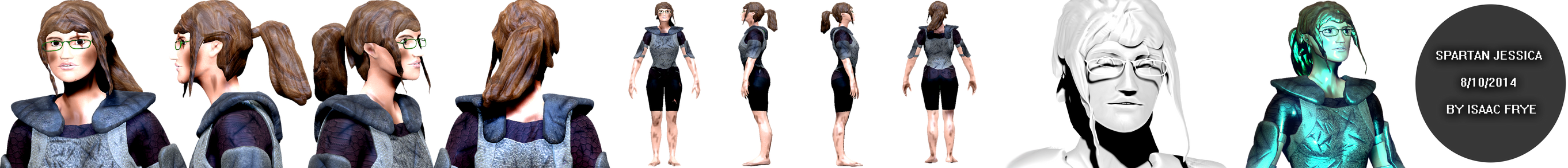 Jessica Spartan - Female Warrior 3D Model Render by HomelessGoomba