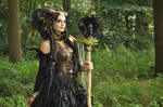 Stock - Faun Shaman Portrait Fantasy Female Dark 2 by S-T-A-R-gazer