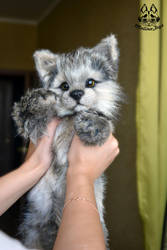 Handmade Poseable Wolf Cub commission by MalinaToys
