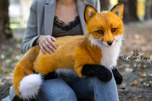 Poseable toy commission Red fox by MalinaToys