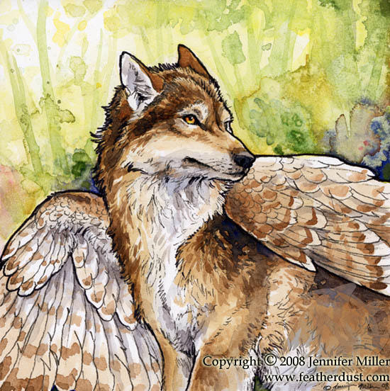Barred Winged Wolf by Nambroth