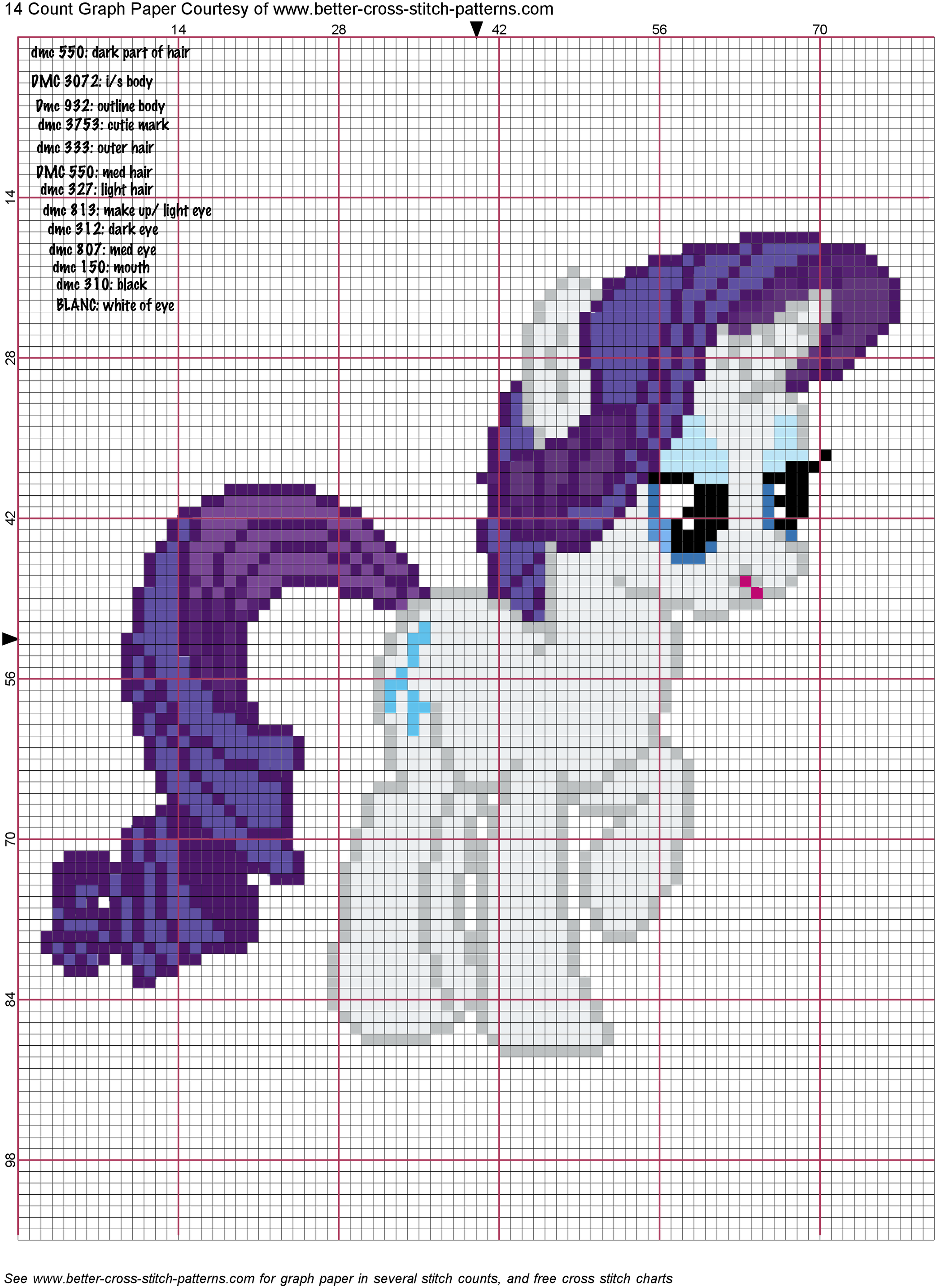 Rarity Cross Stitch Pattern by AgentLiri
