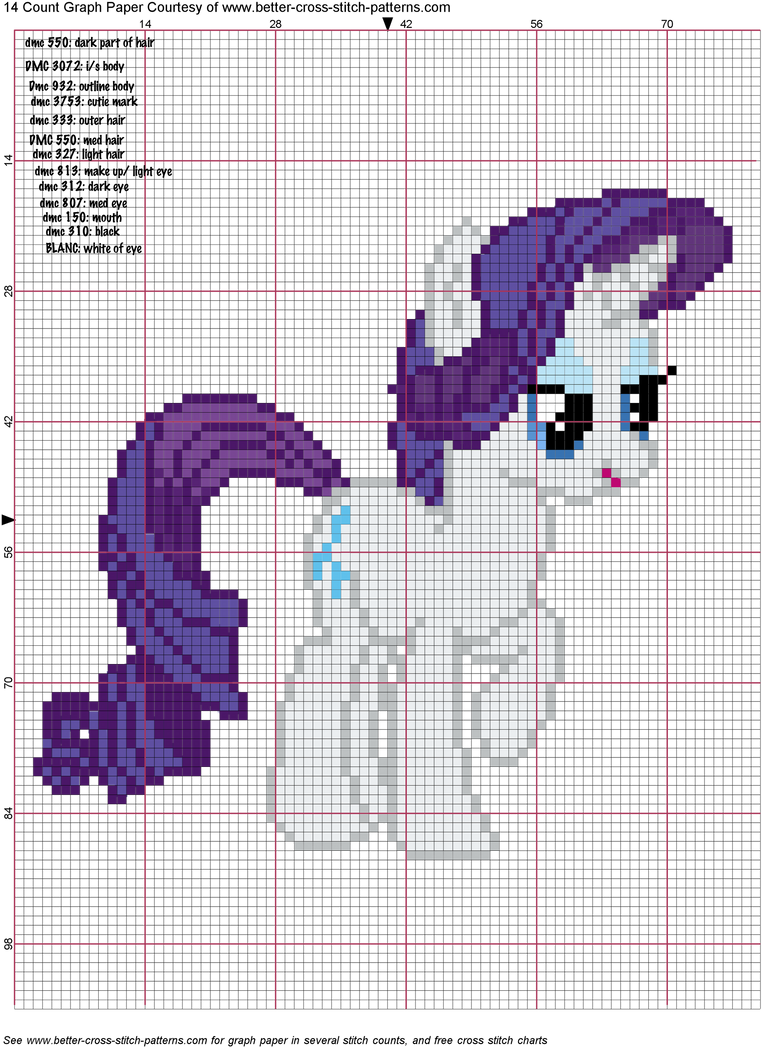 Rarity Cross Stitch Pattern by AgentLiri