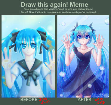 Trapped Underwater Miku: Before and After Meme by Sarumaneyarou