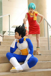 DBZ cosplay - Vegeta and Bulma by TechnoRanma
