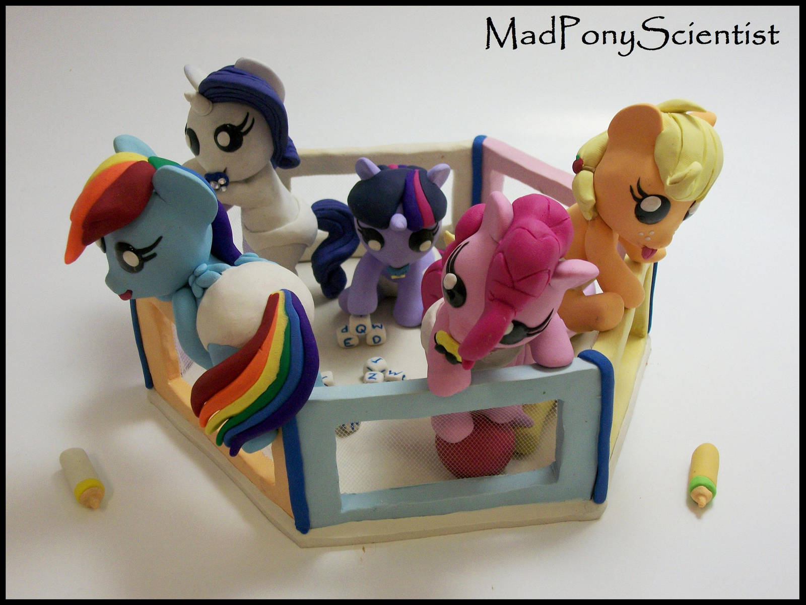Mane 6 Baby Pony Playpen Set by MadPonyScientist