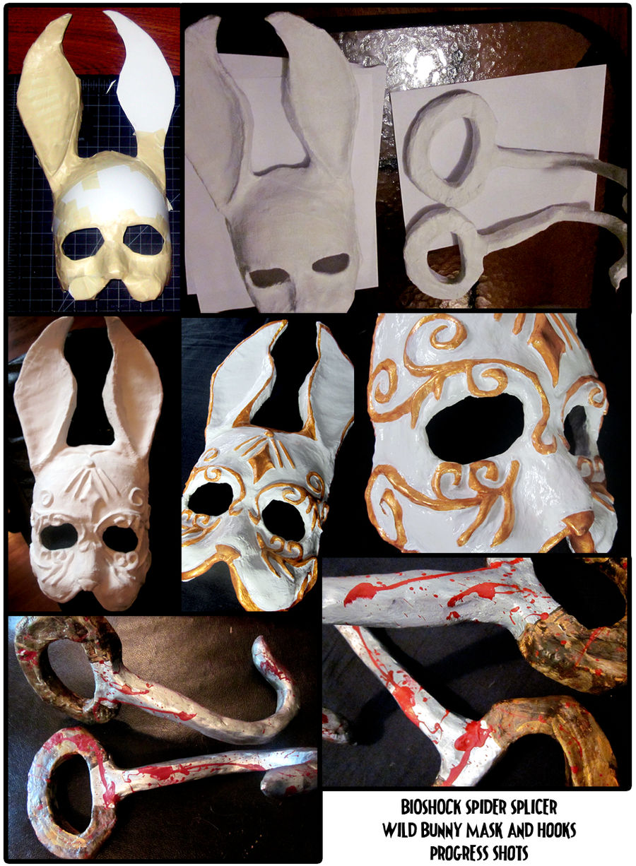 Splicer Mask and Hook Progress by berrynerdy