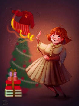 Molly Weasley preparing Christmas by Celiarts