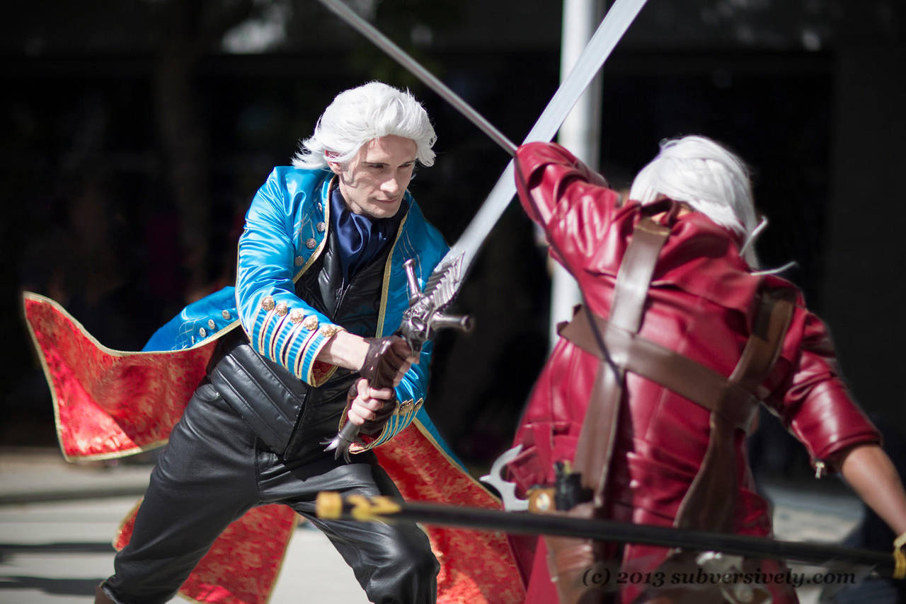 Vergil vs Dante action shot by volko-dav