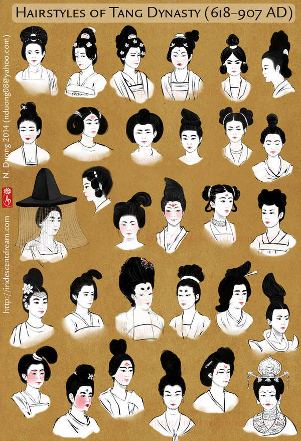 Hairstyles of China's Tang Dynasty Women by lilsuika