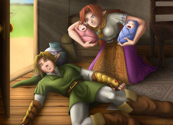 Commission: Link and Malon by raiyneofgailin