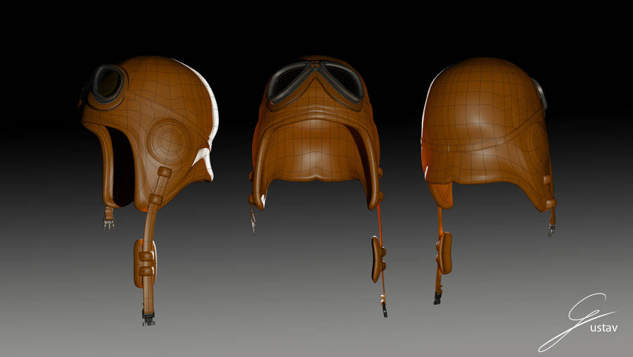 WW1 - Pilot Helmet wireframe by Alligned on DeviantArt