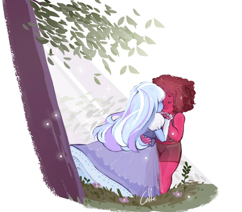 i did this one around 1 year ago i guess ????? was experimenting with brushes and so ;w; Steven Universe Artwork is mine