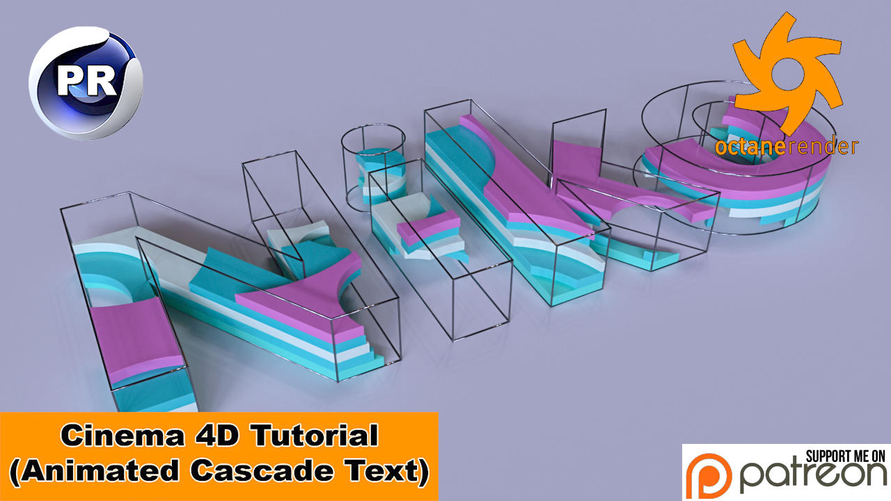 Animated Cascade Text (Cinema 4D Tutorial) by NIKOMEDIA