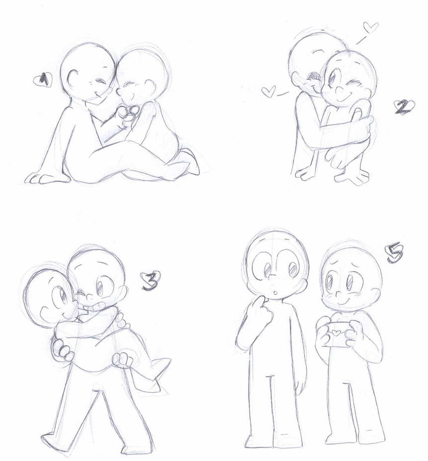 Expression Ych Couple Chibi Anime Base 3 4 Base 4 5 Base 4 Base 15 X Draw The Squad 2 Ms Paint Friendly By Pastelii Boii On