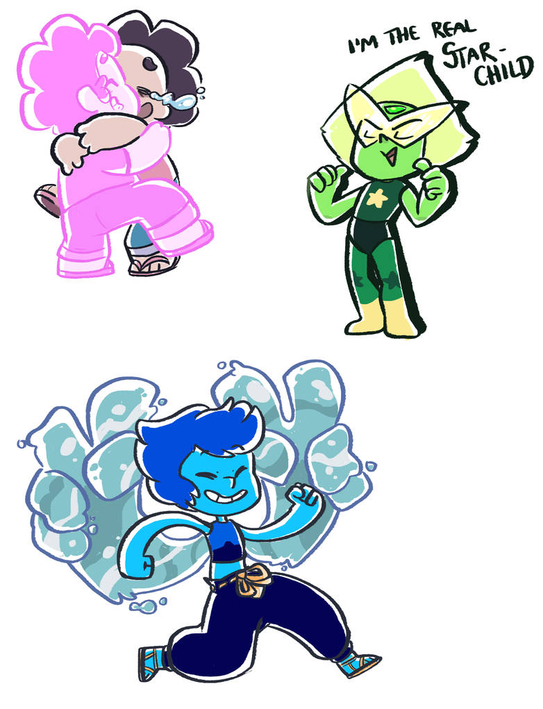Just a few doodles for that epsiode, since I wanted to draw some since I saw it x''D Have a new design Peri and Lapis >U< and a drawing for that awesome dance/hug/coming togehter-animation ;u...