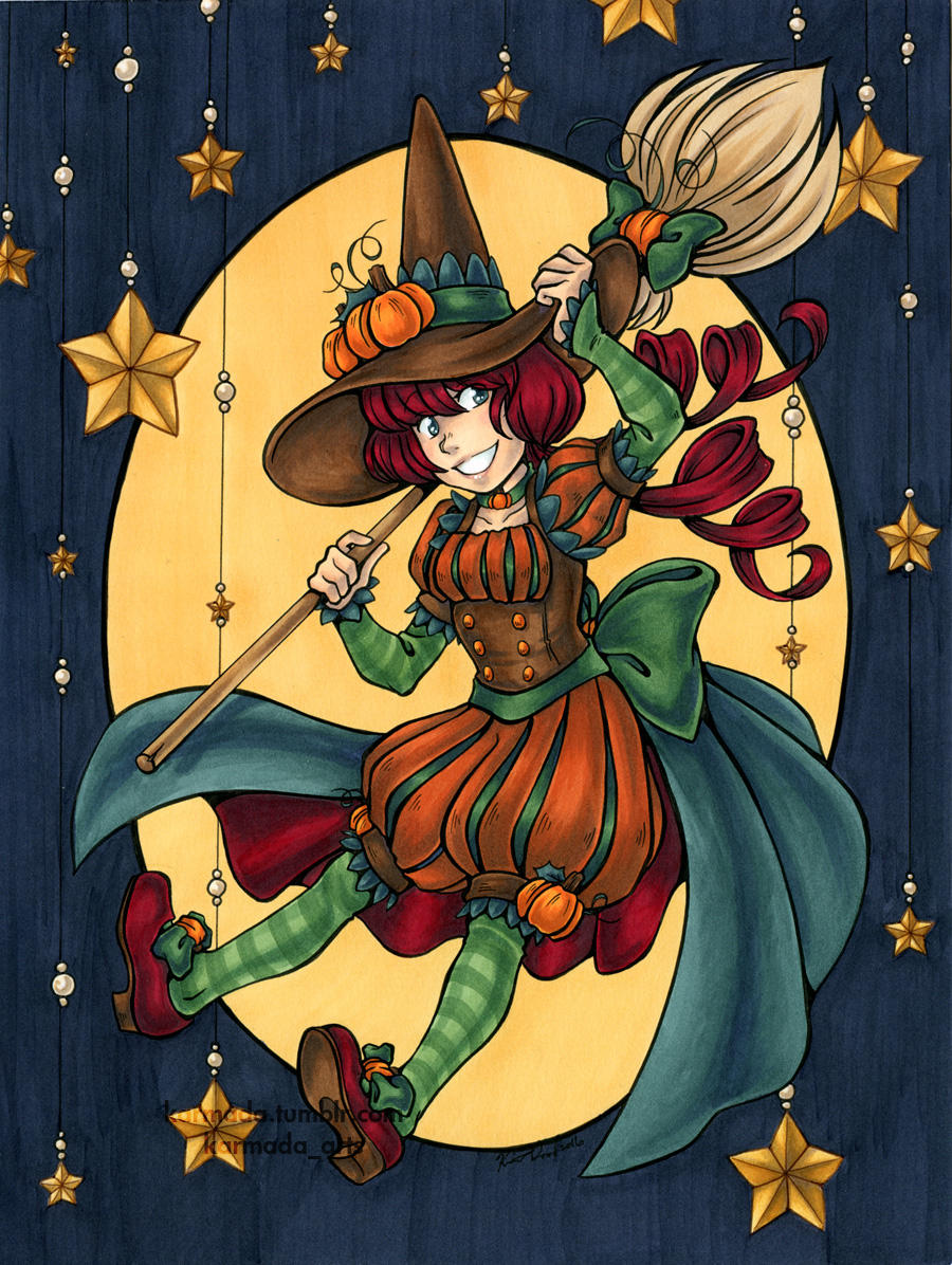 Happy Halloween 2016 - Pumpkin Witch by Karmada