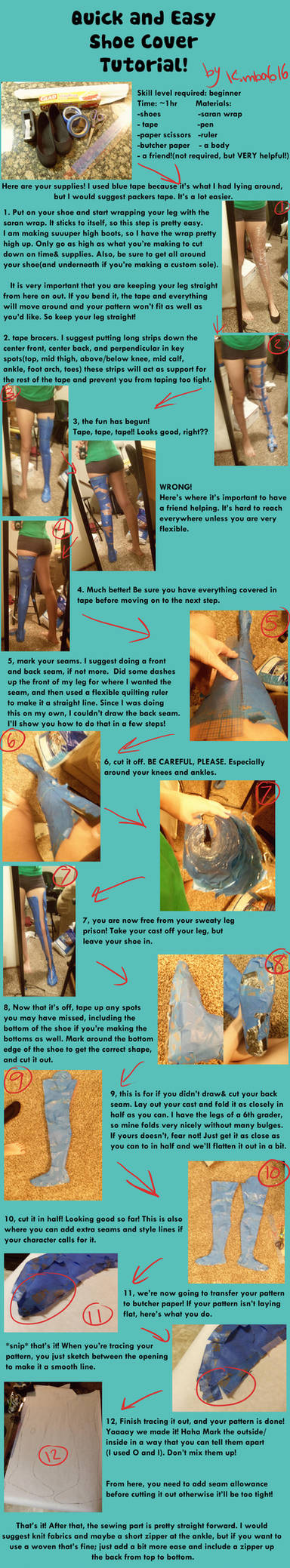 Quick and Easy Cosplay Boot Cover Tutorial by Kimba616