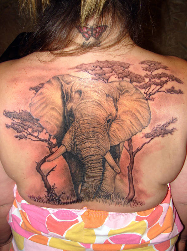 elephant tattoo finished by asussman