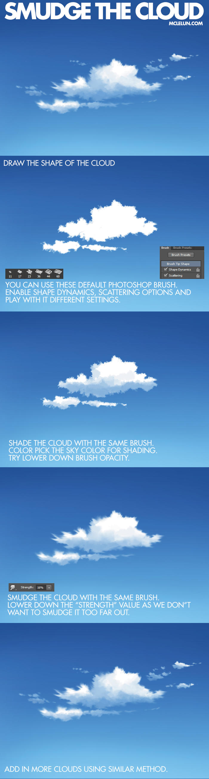 artstation - cloud tutorial rachel seeger on how to draw clouds with paint