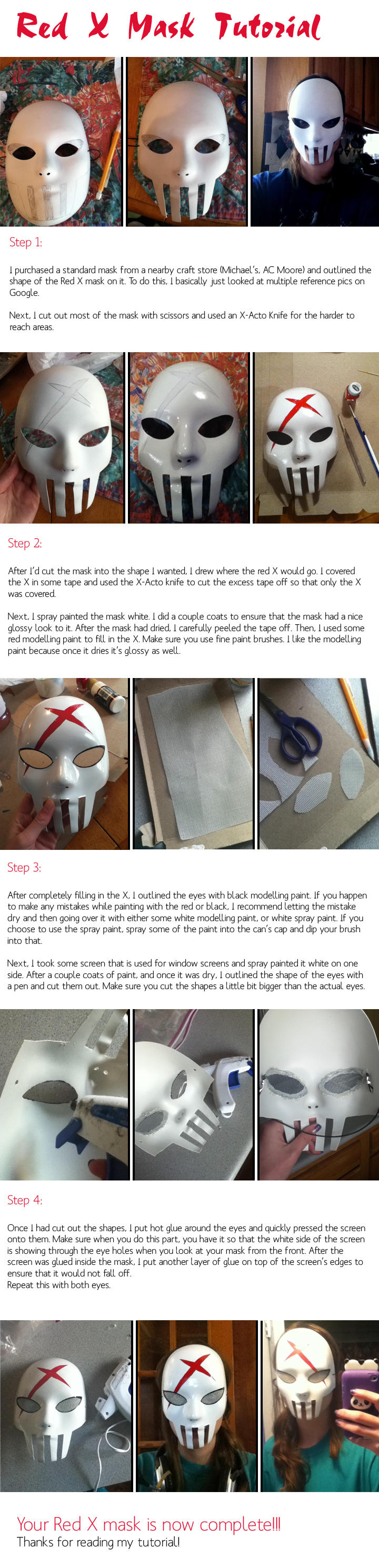 Red X Mask Tutorial by SadieAlucard