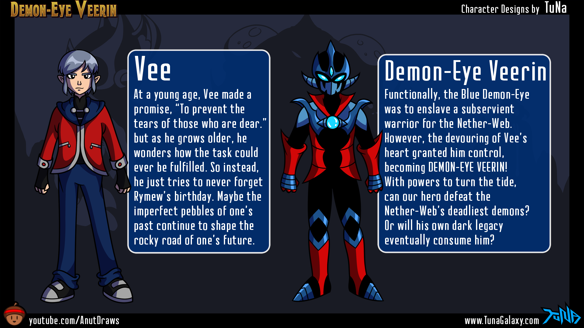 CHARACTER BIOS: Vee / Demon-Eye Veerin by AnutDraws